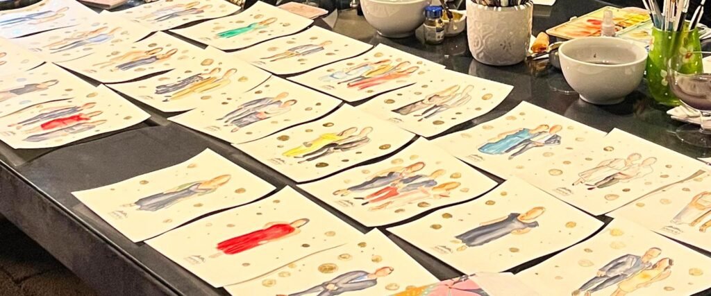 aquarela convidados ao vivo casamento