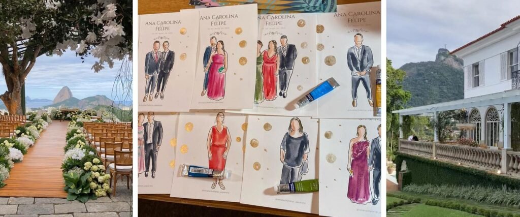 Pintura Aquarela ao Vivo em Casamento rj rio de janeiro