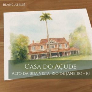 Aquarela de Paisagem para Casamentos - Casa do Açude, Alto da Boa Vista - RJ