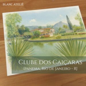 Aquarela paisagem casamento Clube dos Caiçaras Ipanema Rio de Janeiro RJ