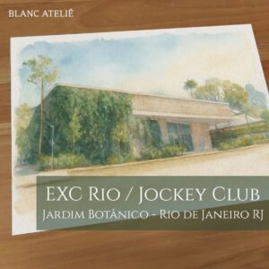Aquarela Paisagem para Casamento EXC Rio / Jockey Club Jardim Botânico Rio de Janeiro RJ