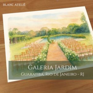 Aquarela Paisagem Casamento Galeria Jardim - Ilha de Guaratiba Rio de Janeiro RJ
