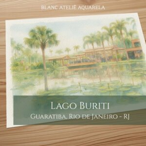 Aquarela Paisagem Casamento Lago Buriti Guaratiba Rio de Janeiro RJ
