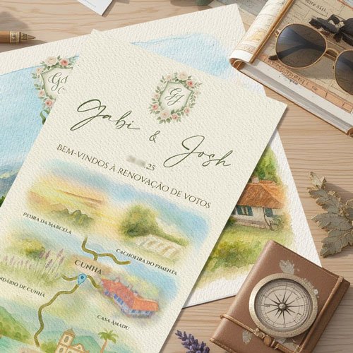 Mapas personalizados para casamento