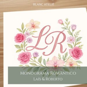 Monograma em aquarela para casamento