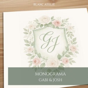 Monograma em aquarela para casamento
