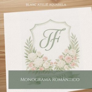 Monograma em aquarela para casamento