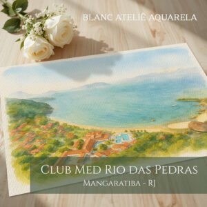 Blanc Atelie Aquarela Paisagem para Casamento Club Med Rio das Pedras Mangaratiba RJ