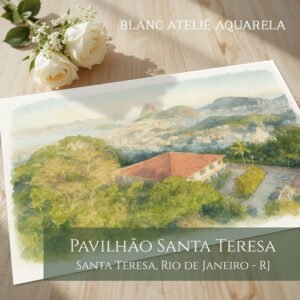 Blanc Atelie Aquarela Paisagem para Casamento Pão de Açucar Corcovado Cristo Redentor RJ