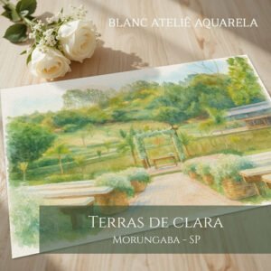 Blanc Atelië Aquarela Paisagem para Casamento Terras de Clara