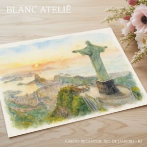 acervo aquarela paisagem casamento rio de janeiro rj cristo redentor pão de açucar