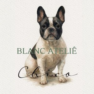 aquarela pet personalizada casamento bulldog francês watercolor