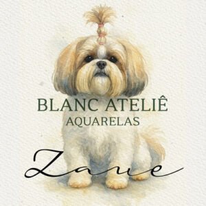 ilustração aquarela pet casamento personalizada