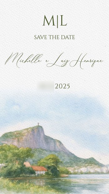 Save the Date Digital Aquarela Casamento Rio de Janeiro RJ