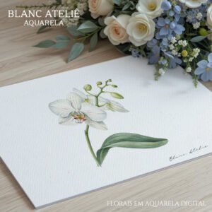 Flores e Arranjos Florais em aquarela digital para casamento