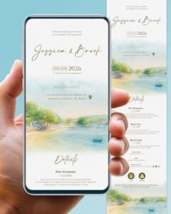 Convite Digital para Casamento em Aquarela