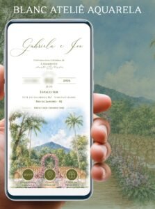 Convite Digital para Casamento em Aquarela PDF com links